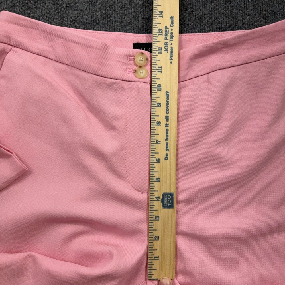Talbots Greenwich Pant 12P Pink Wide Leg Linen Blend High Rise Cropped Coastal - Picture 11 of 12